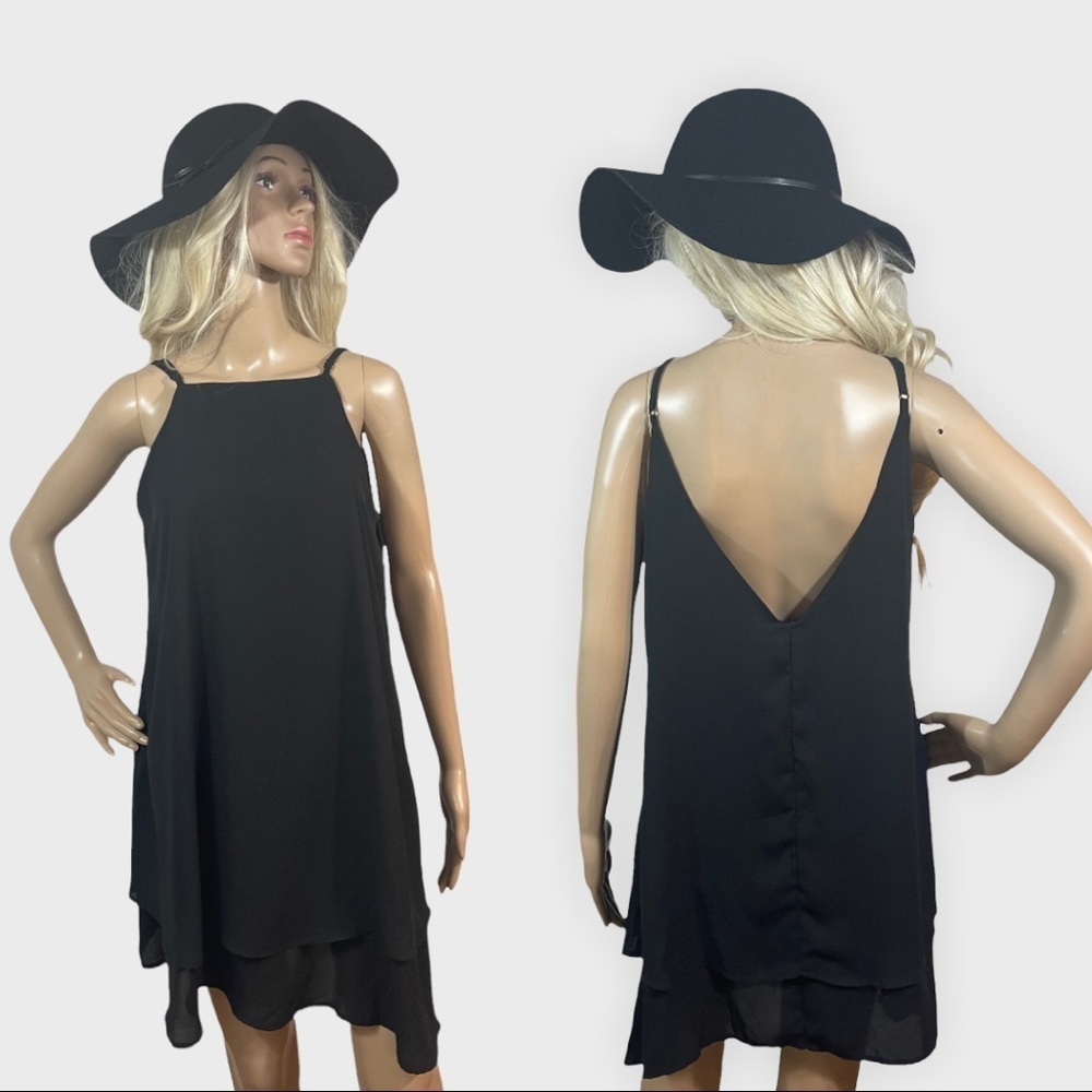 Styledome black spaghetti strap dress